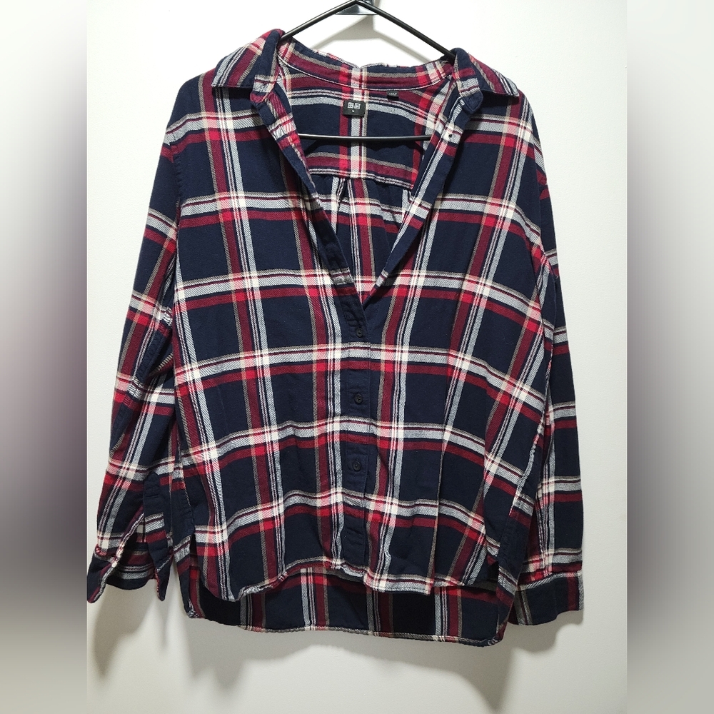 Uniqlo plaid shirt - women's medium